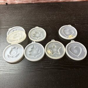 Tupperware Heart Flower Tree Star Jello Mold 631 632 633 620 Jel-n-serve Lids